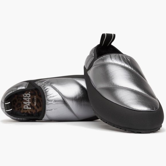 P448 Shoes - P448 Laby Silver Slip-On Sneakers Size : 38 or U.S size 7.5